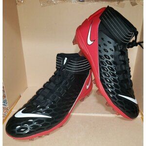 NIKE FORCE SAVAGE PRO 2 CLEATS FOOTBALL BLACK/RED MEN'S SIZE 17 NEW